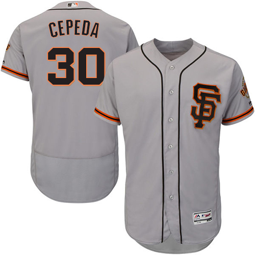 Giants #30 Orlando Cepeda Grey Flexbase Authentic Collection Road 2 Stitched MLB Jersey
